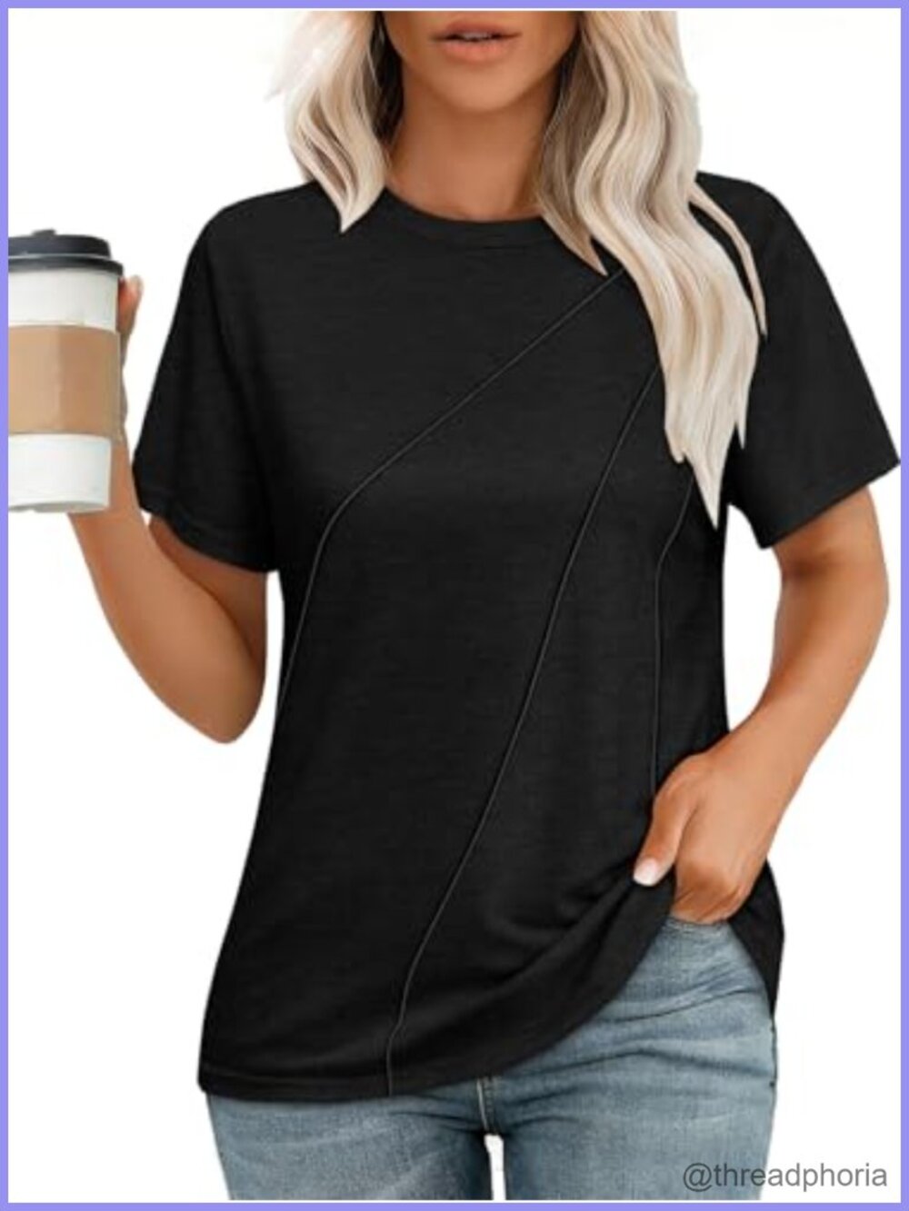 Womens Cotton Blend Short Sleeve Crewneck T-Shirt Tunic Top Casual